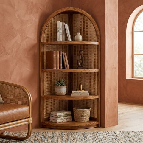 PRITI Sheesham Wood Ladder Book Shelf (Honey Finish)