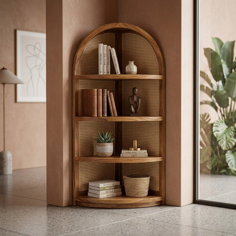 PRITI Sheesham Wood Ladder Book Shelf (Honey Finish)