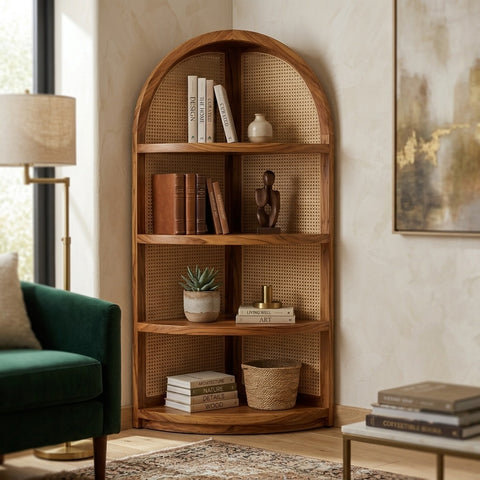 PRITI Sheesham Wood Ladder Book Shelf (Honey Finish)