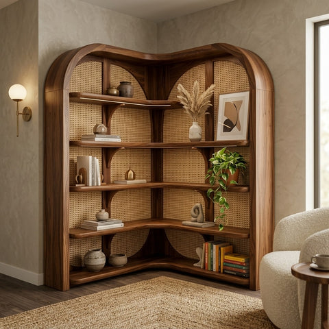 PRITI Sheesham Wood Ladder Book Shelf (Honey Finish)