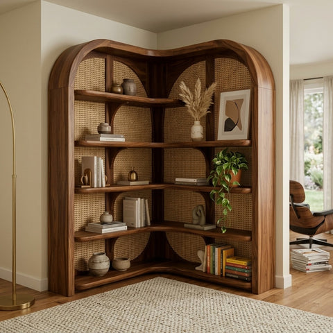 PRITI Sheesham Wood Ladder Book Shelf (Honey Finish)