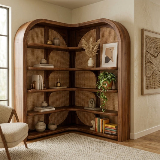 PRITI Sheesham Wood Ladder Book Shelf (Honey Finish)