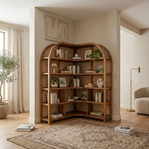PRITI Sheesham Wood Ladder Book Shelf (Honey Finish)