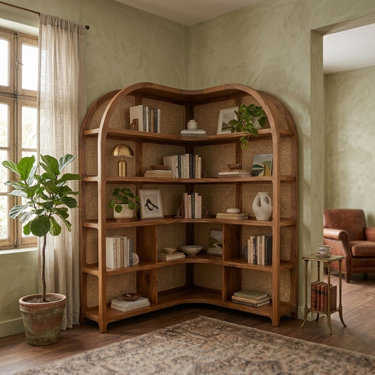 PRITI Sheesham Wood Ladder Book Shelf (Honey Finish)