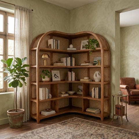 PRITI Sheesham Wood Ladder Book Shelf (Honey Finish)