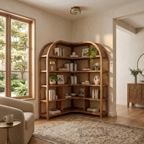 PRITI Sheesham Wood Ladder Book Shelf (Honey Finish)