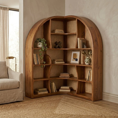 PRITI Sheesham Wood Ladder Book Shelf (Honey Finish)