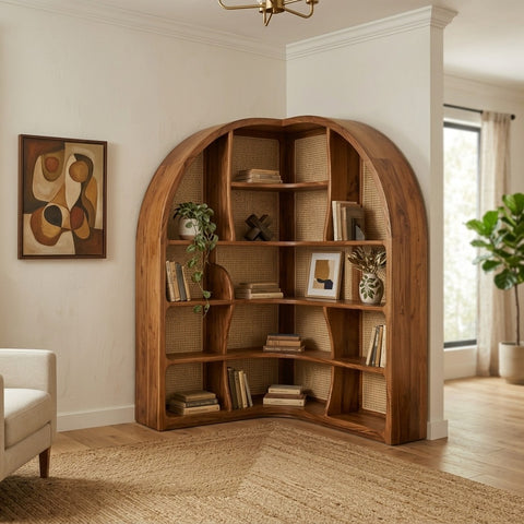PRITI Sheesham Wood Ladder Book Shelf (Honey Finish)
