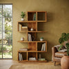 PRITI Sheesham Wood Ladder Book Shelf (Honey Finish)