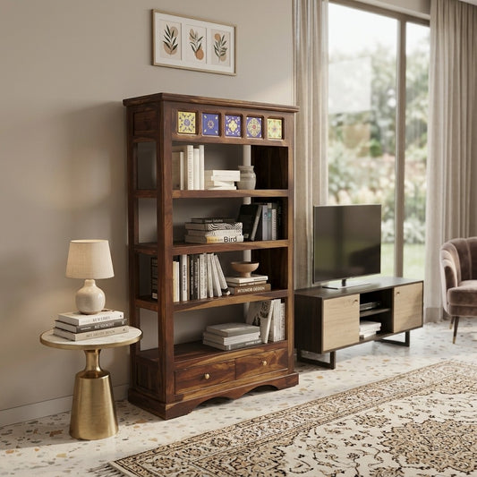 PRITI Solid Sheesham Wood Book Shelf