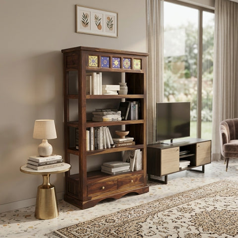 PRITI Solid Sheesham Wood Book Shelf