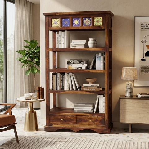 PRITI Solid Sheesham Wood Book Shelf