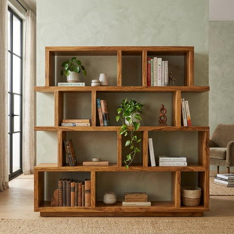 PRITI  Sheesham Wood Ladder Book Shelf (Honey Finish)