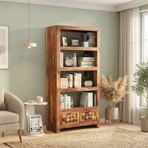 PRITI Solid Wood Sheesham Bookshelf