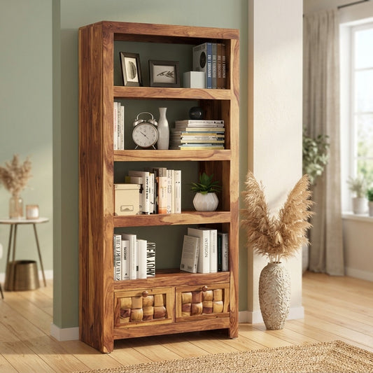 PRITI Solid Wood Sheesham Bookshelf