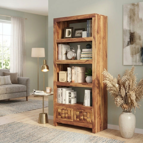 PRITI Solid Wood Sheesham Bookshelf