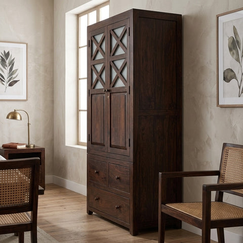 PRITI 2 door sheesham wood wardrobe
