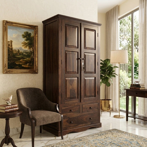 PRITI 2 door sheesham wood wardrobe
