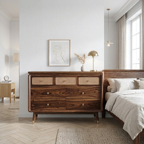 PRITI Solid Sheesham Wood Chest Of Drawers for Living Room | Bedroom