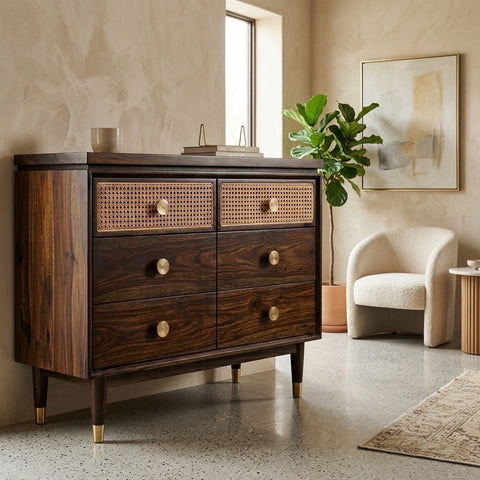 PRITI Solid Sheesham Wood Chest Of Drawers for Living Room | Bedroom