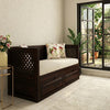 PRITI Sheesham Wood Diwan Bed with Drawer Storage (Walnut Finish)