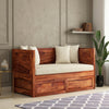 PRITI Sheesham Wood Diwan Bed with Drawer Storage (Honey Finish)