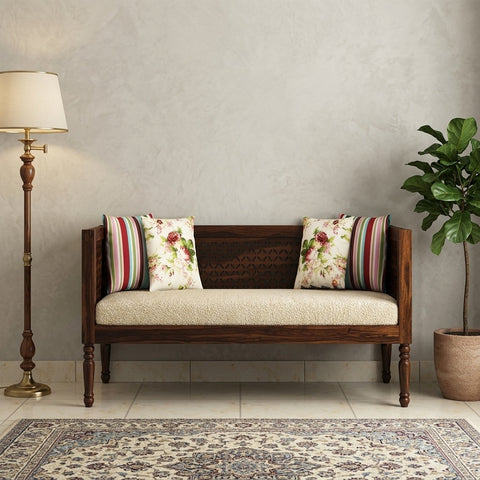 PRITI Sheesham Wood Diwan Bed (Walnut Finish)