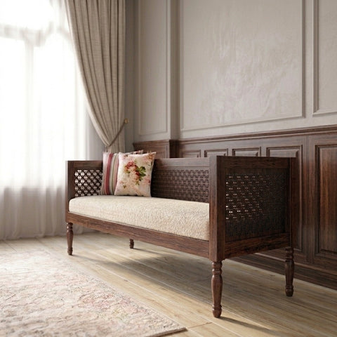 PRITI Sheesham Wood Diwan Bed (Walnut Finish)