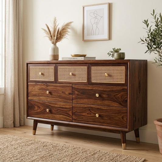 PRITI Solid Sheesham Wood Chest Of Drawers for Living Room | Bedroom