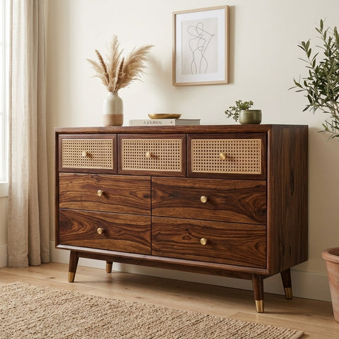 PRITI Solid Sheesham Wood Chest Of Drawers for Living Room | Bedroom