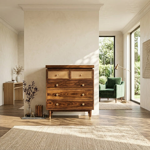 PRITI Solid Sheesham Wood Chest Of Drawers for Living Room | Bedroom