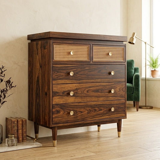 PRITI Solid Sheesham Wood Chest Of Drawers for Living Room | Bedroom