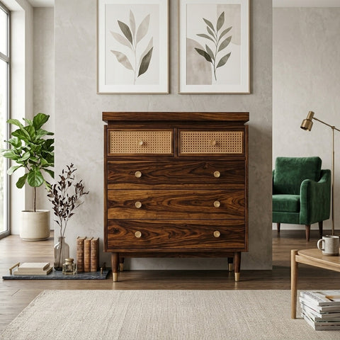 PRITI Solid Sheesham Wood Chest Of Drawers for Living Room | Bedroom