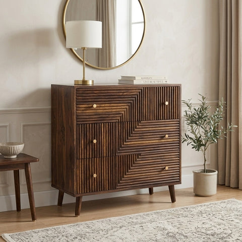 PRITI 3 Drawer Chest - Walnut