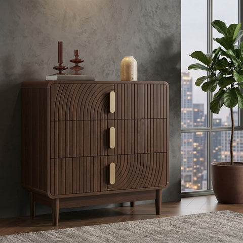 PRITI 3 Drawer Chest - Walnut