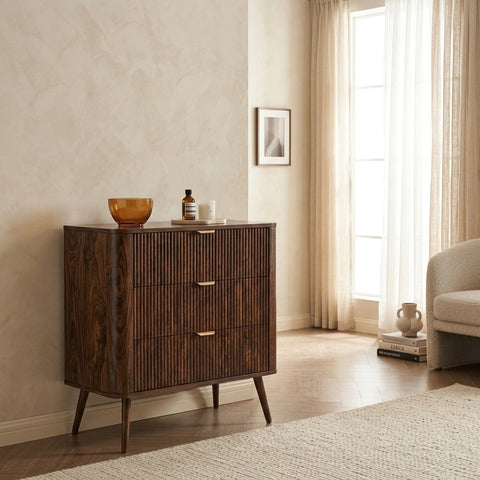 PRITI 3 Drawer Small Chest - Walnut