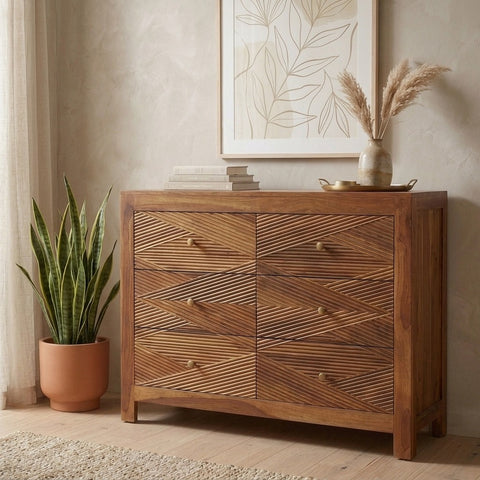 PRITI sheesham wood chest of drawers