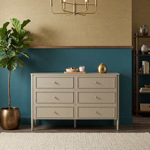 PRITI 6 Drawer Chest - Taupe