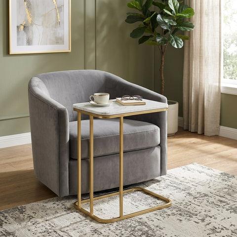 PRITI Metal Side Table with Marble