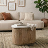 PRITI Mango Wood Coffee Table with White Marble
