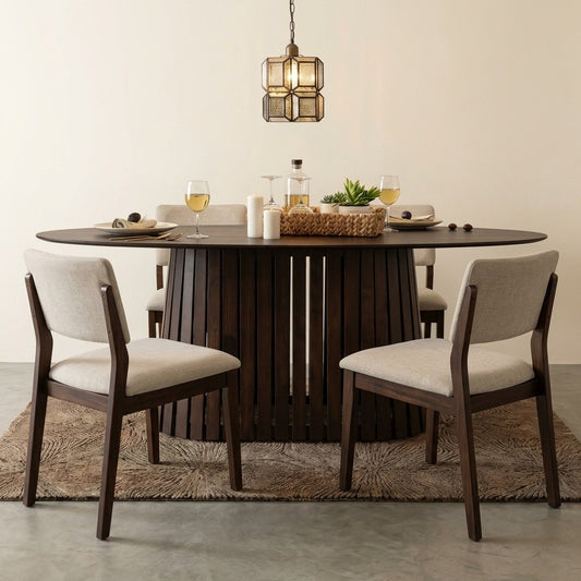 PRITI  Walnut 6 Seater Dining Table