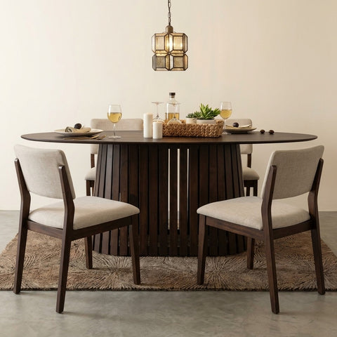 PRITI  Walnut 6 Seater Dining Table