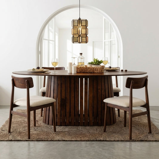 PRITI  Walnut 6 Seater Dining Table