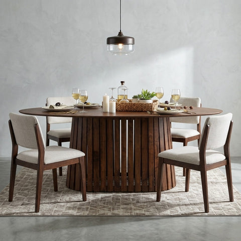 PRITI  Walnut 6 Seater Dining Table