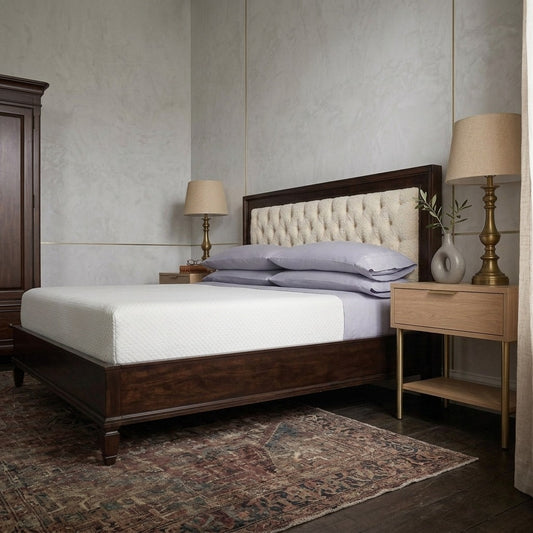 PRITI Solid Wood Leather Bed - All Sizes