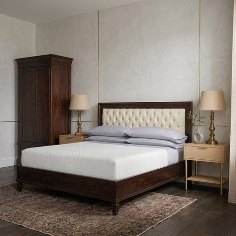 PRITI Solid Wood Leather Bed - All Sizes