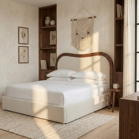 PRITI Solid Wood Platform Bed-All Sizes