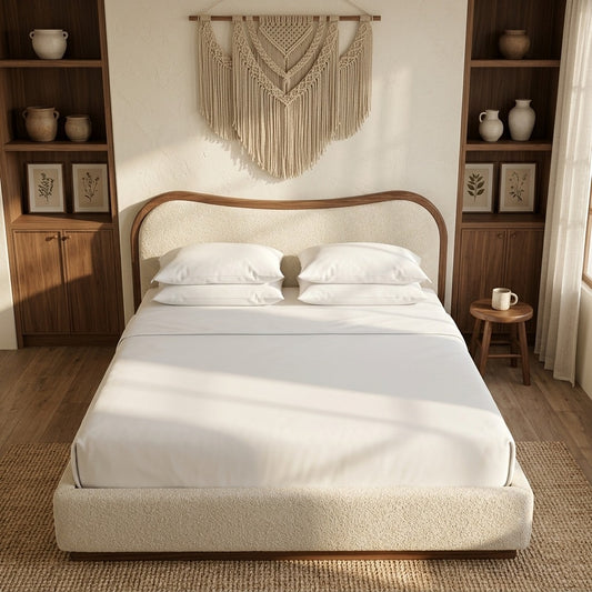 PRITI Solid Wood Platform Bed-All Sizes