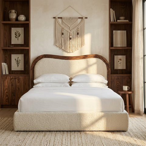 PRITI Solid Wood Platform Bed-All Sizes