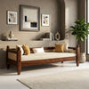 PRITI Solid Wood Scane Daybed with Handcrafted Cane Backrest